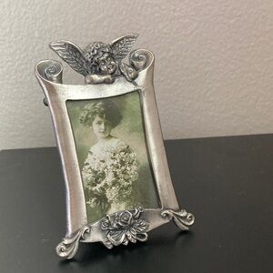 Vintage Linco Cherub Roses Victorian Small Desktop Frame Coquette Whimsigoth